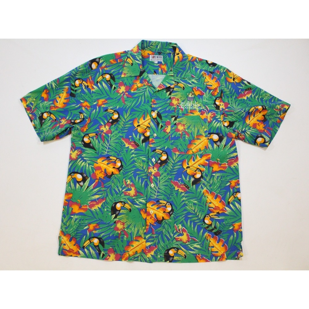 Vintage Landmark Shirt Edible Arrangements Embroidered‎ Sz L Toucans Palms